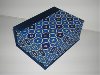 Square Box with Katazome Blue Fruit Paper