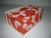 Square Box with Lokta Gingko Leaf paper
