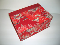 Square Box with Red Mountains & Waves Paper