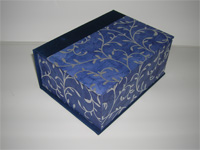 Square Box with Silver Vines Paper