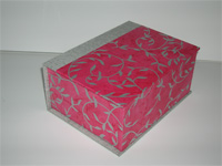 Square Box with Silver Vines Paper