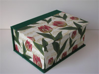 Square Box with Tulips & Musical Scores paper