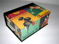 Square Box with Vintage French Advertising Poster paper
