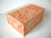 Square Box with Orange & Yellow Chrysanthemum paper