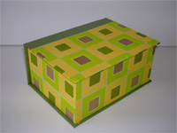 Square Box with Colorful Squares paper