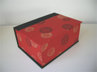 Square Box with Yuzen Golden Wheel Paper