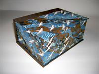 Square Box with White Cranes Flying Over Blue Rivers paper