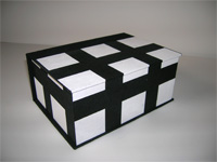 Square Box with White Squares on Black paper