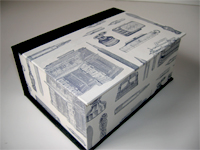 Square Box with Writing Instruments paper