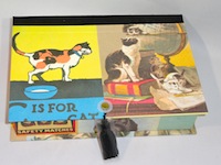 Rectangular Box with Vintage Cat Ads Paper