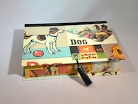 Rectangular Box with Vintage Dog Ads Paper