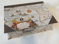 Large Rectangular Box with Willem Blaeu’s Americae Nova Tabula 1617 antique map