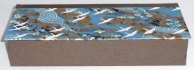 Four Compartment Box with Cranes on Blue Rivers and Brown Fields paper