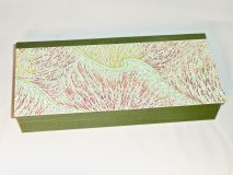 Four Compartment Box with Waving Grasses on Green Rivers Japanese paper
