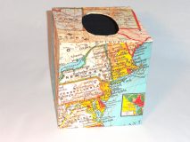 Tissue Box Cover with Map of the United States paper.