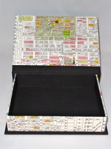 Rectangular box with Mid-town Manhattan map paper
