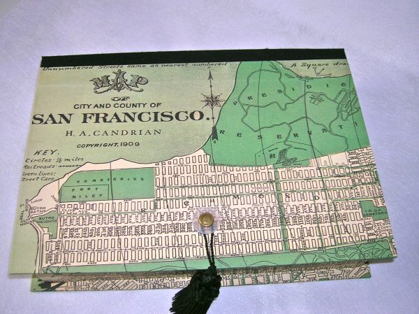Rectangular box with Vintage Map of San Francisco paper
