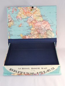 Rectangular box with map of the British Isles paper