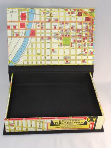 Rectangular box with Map of Philadelphia paper