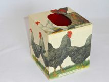Tissue Box Cover with Breeds of Chickens and Roosters paper