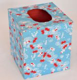 Tissue Box Cover with Yuzen Blue Koi paper from Japan