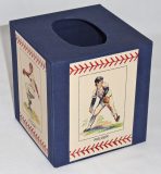 Tissue Box Cover with Baseball players paper