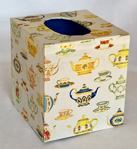 Tissue Box Cover with vintage china patterns paper from England