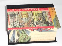 Square Box with New York City Vintage postcards paper