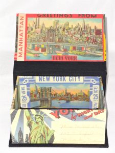 Square Box with Vintage New York City Postcards paper