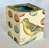 Tissue Box Cover with Bird, Egg and Nest Italian paper