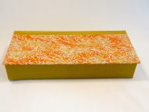 Four Compartment Box with Large White and Yellow Chrysanthemums paper