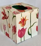 Tissue Box Cover with Tulips paper