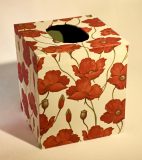 Tissue Box Cover with Poppies paper