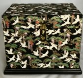 China Box with Cranes Flying Over Green Trees Japanese paper