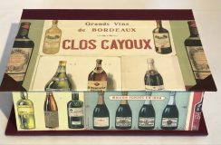 Large Rectangular Box with Vintage French Wine Ads paper