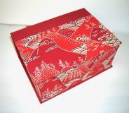 Square Box with Red Mountains & Waves Japanese paper