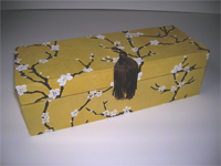 Oblong Box with Peach Blossom paper