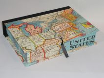 Rectangular Box with Map of the United States Paper
