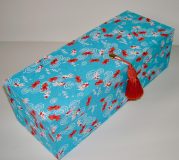 Oblong Box with Yuzen Blue Koi paper