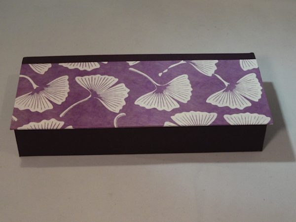 Four Compartment Box with Blossoms and Purple Paper