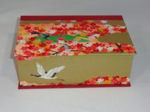 Two Compartment Box with Birds and Flowers Japanese Paper