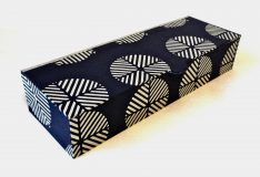 Flat Oblong Box with Katazome Geometric Circles paper