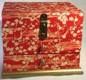 China Box with Golden Plum Blossoms Japanese paper